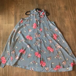 Sz 2x Mlle Gabrielle high low sleeveless dress